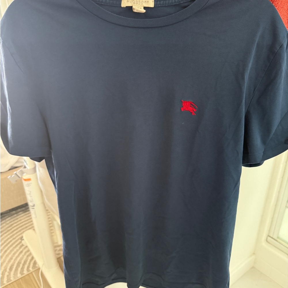 Burberry Dark Blue Tee with Red Logo